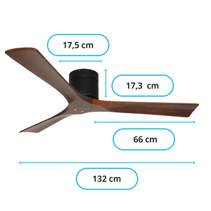 Ventilador de Techo LH - Café - 3 Aspas - 6 velocidades-WIFI