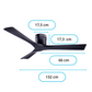 PRE-VENTA Ventilador de Techo LH - Negro - 3 Aspas - 6 velocidades - WIFI
